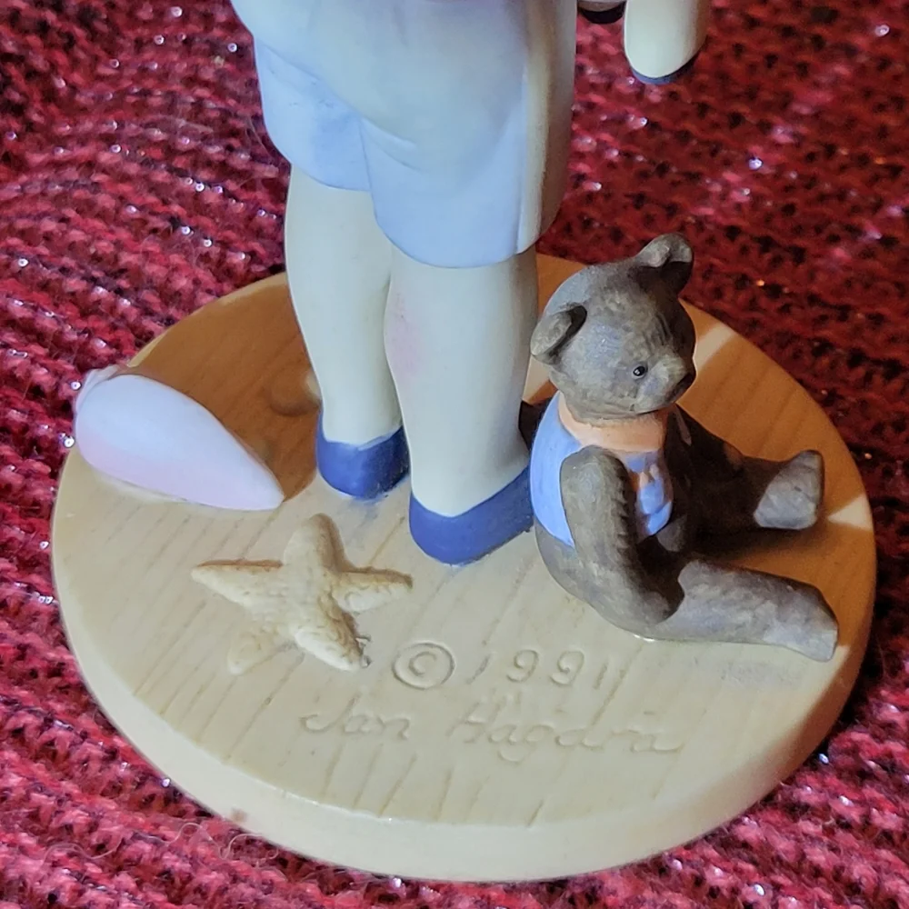 VINTAGE PORCELAIN BOY WITH DOLL FIGURINE 